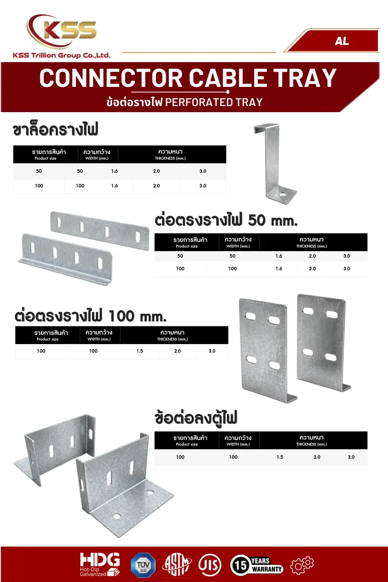 ภาพ Connector Cable Tray AL - ข้อต่อลงตู้ไฟ - ข้อต่อรางเคเบิ้ล 2